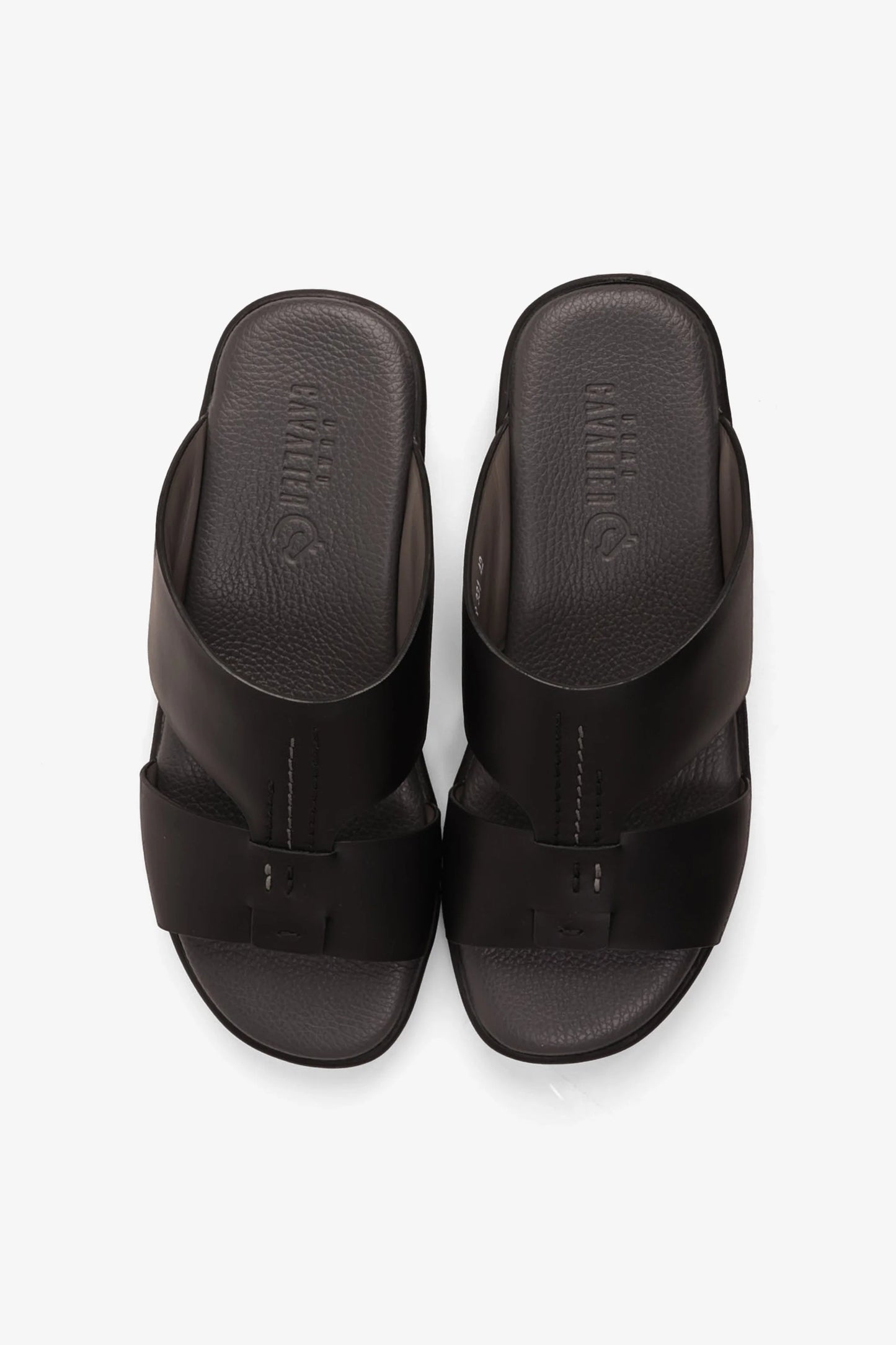 UOMO CAVALIER MEN'S LEATHER SANDALS COMFORT REDEFINED BLACK - Seventy7