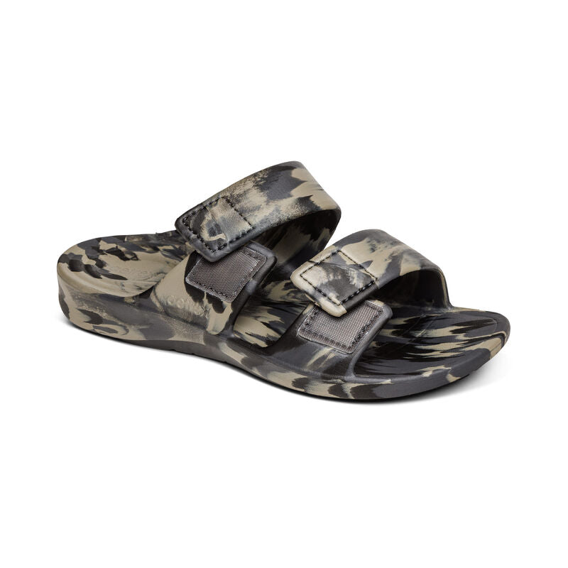Aetrex Milos Orthotic Slides Men Green Camo - Sole Therapy