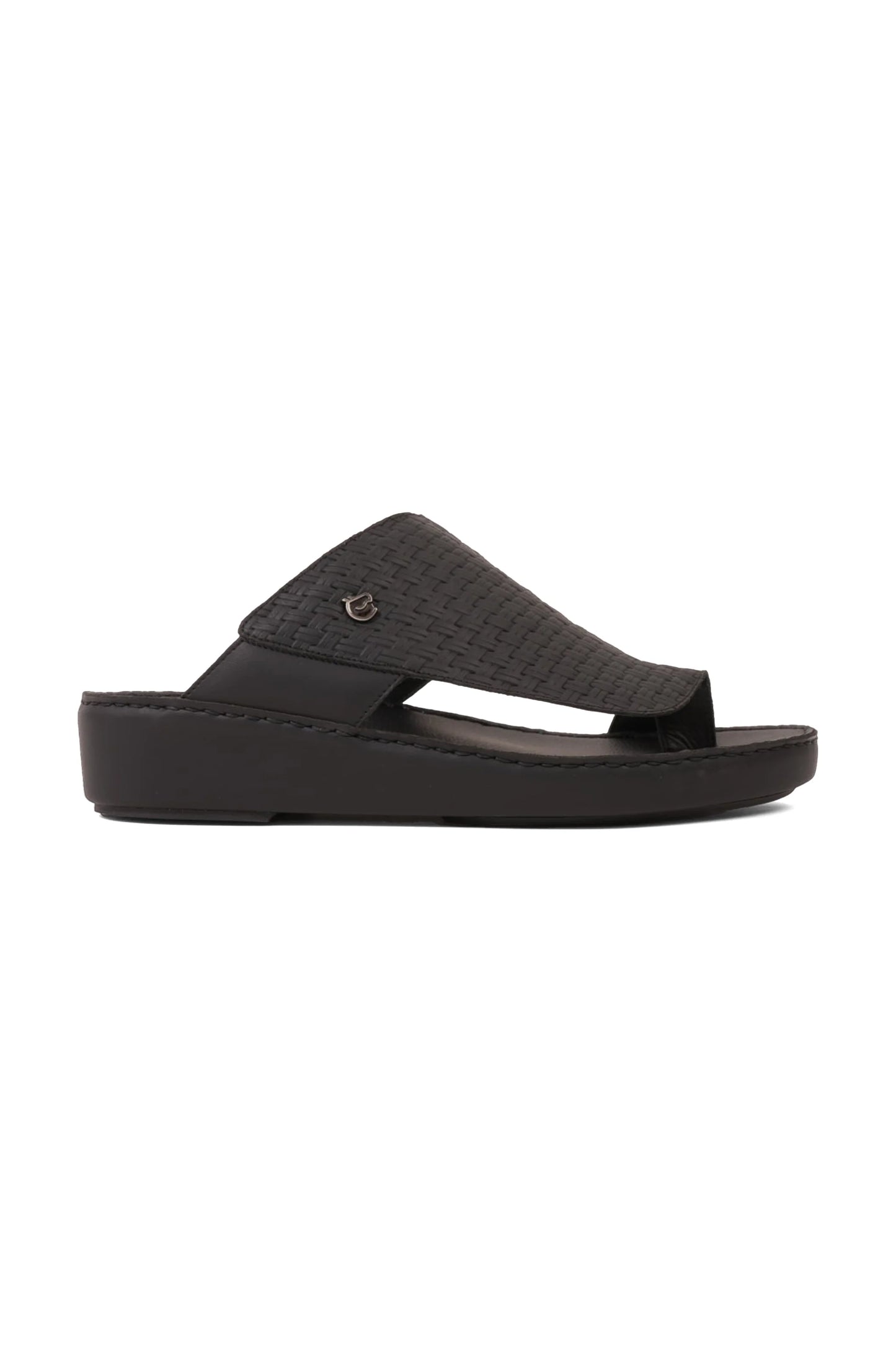 UOMO CAVALIER ELITE HANDCRAFTED LEATHER ARABIC SANDALS BLACK - Seventy7
