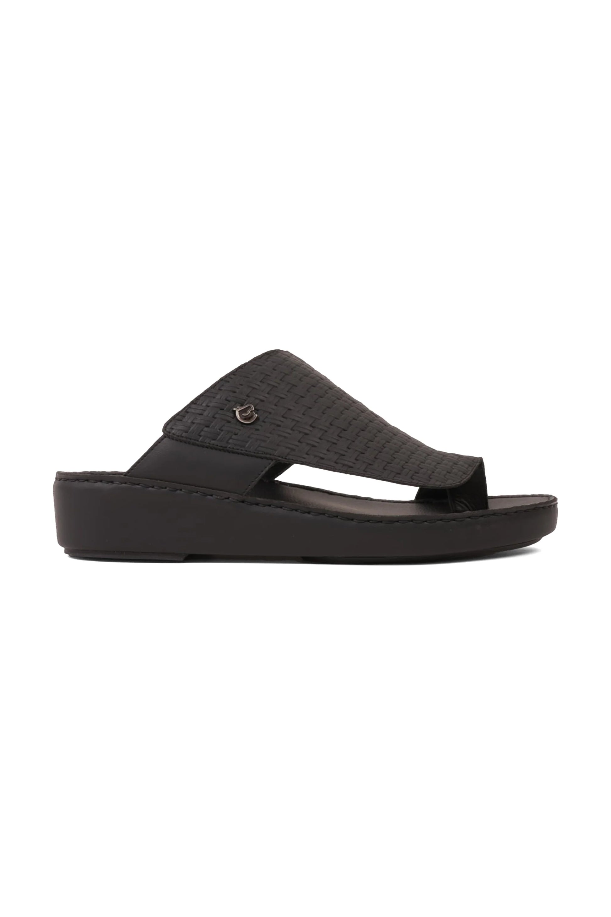 UOMO CAVALIER ELITE HANDCRAFTED LEATHER ARABIC SANDALS BLACK - Seventy7