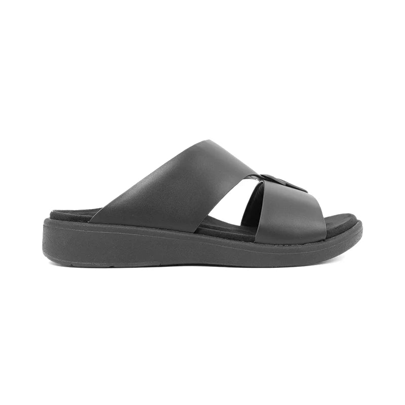 Aetrex Men's Hybrid Leather Sandals - Black