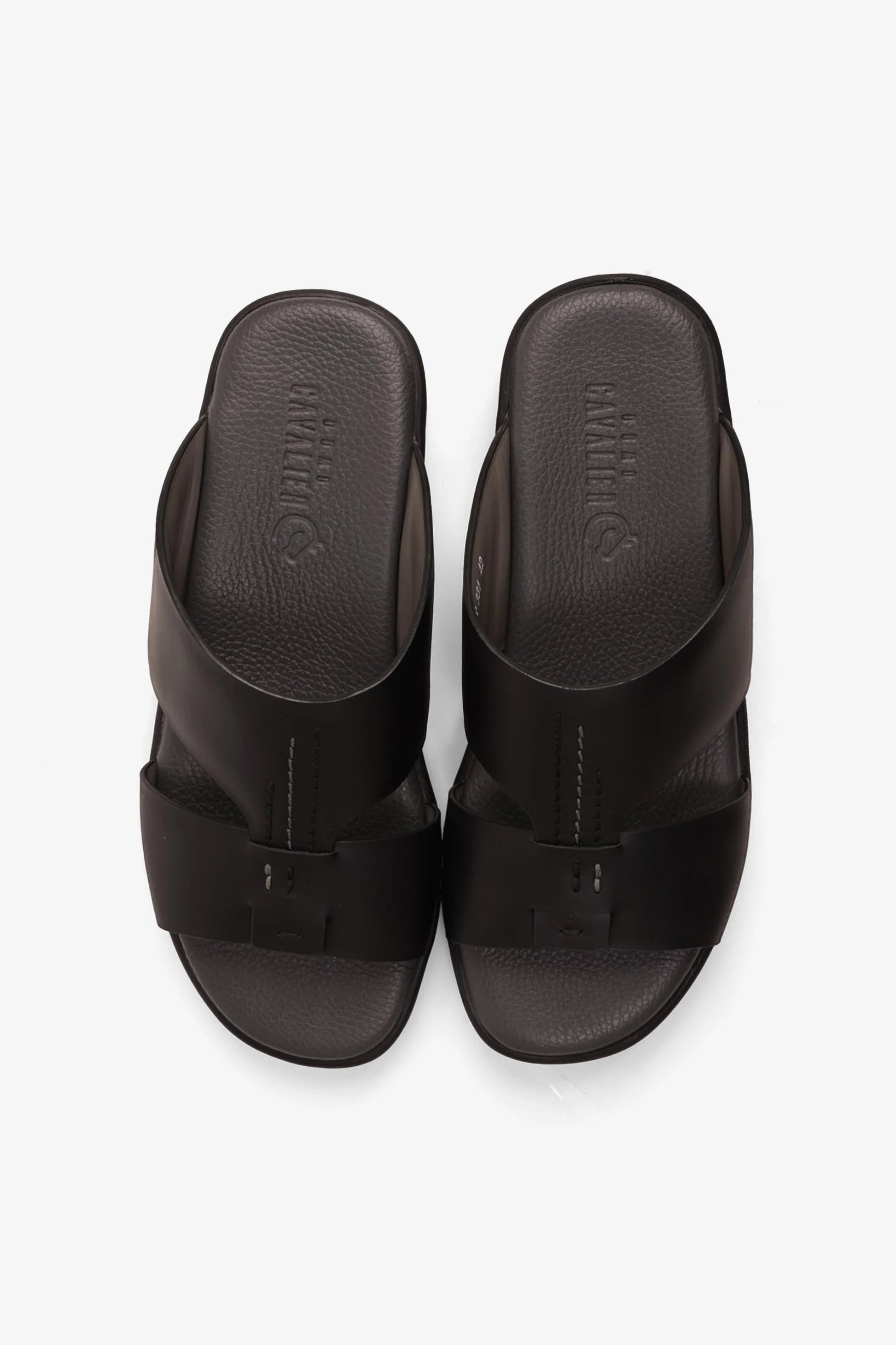 UOMO CAVALIER MEN'S LEATHER SANDALS COMFORT REDEFINED BLACK - Seventy7