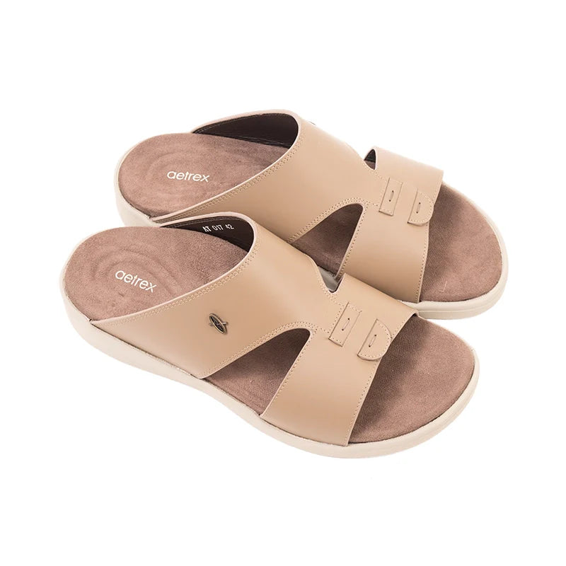 Aetrex Men's Traditional Sandals with Soft Suede-Touch Footbed - Earth