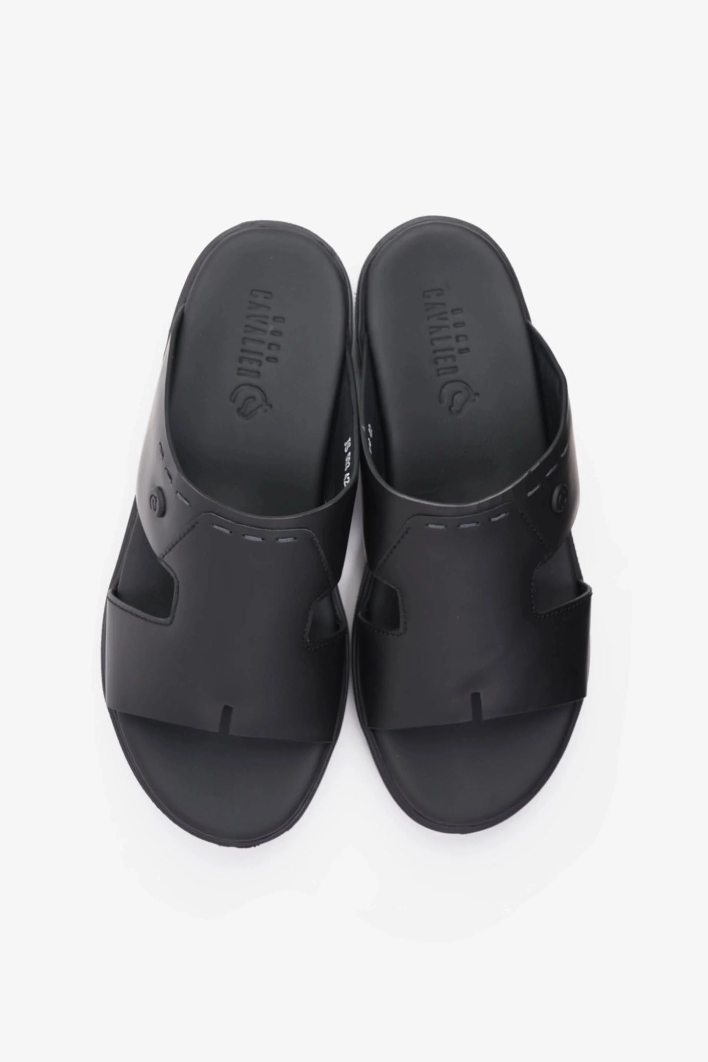 UOMO CAVALIER SLIP-ON DESIGN MEN SANDALS BLACK - Seventy7