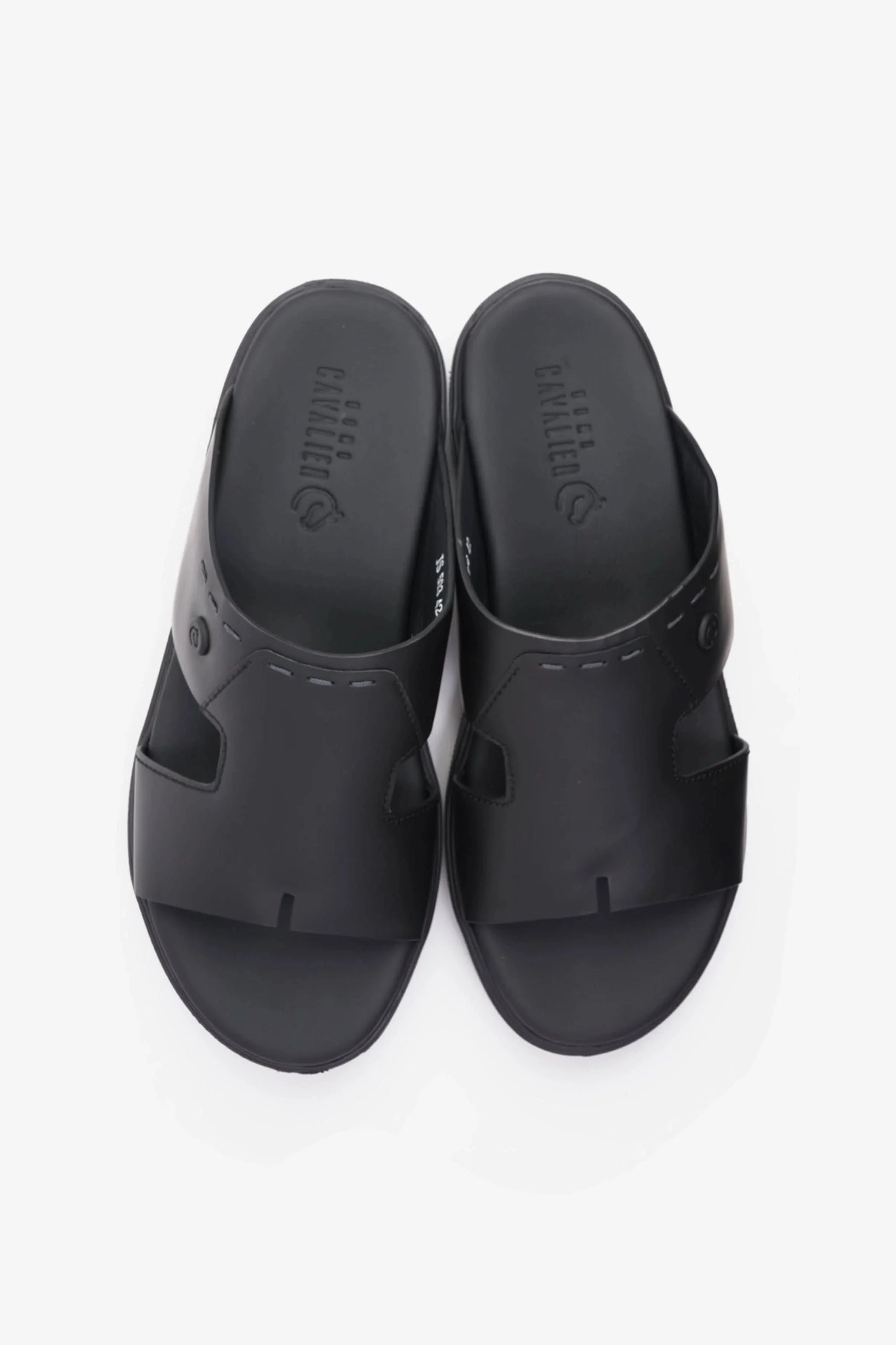 UOMO CAVALIER SLIP-ON DESIGN MEN SANDALS BLACK - Seventy7