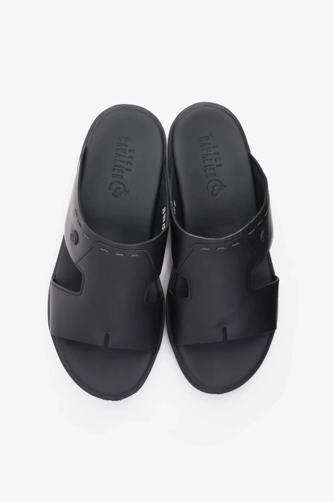UOMO CAVALIER SLIP-ON DESIGN MEN SANDALS BLACK - Seventy7