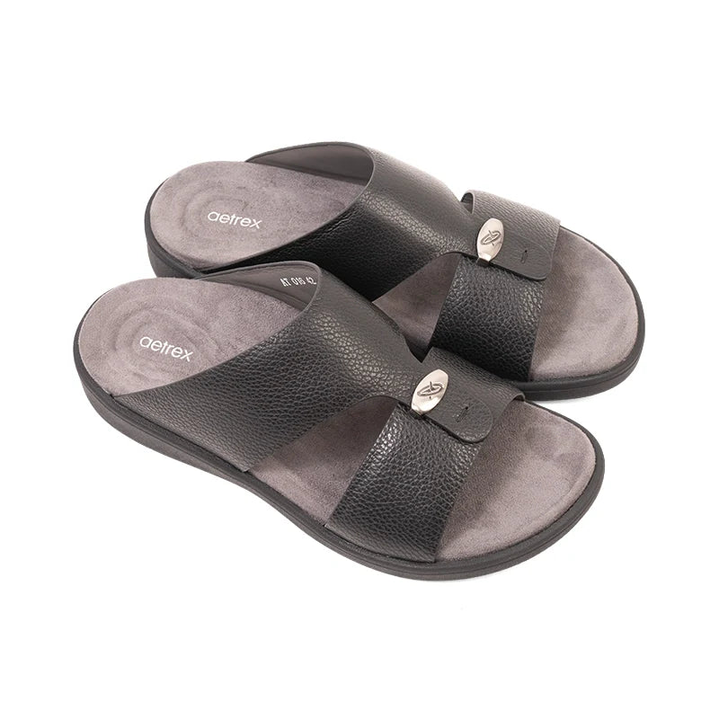 Aetrex Men's Orthopedic Hybrid Sandals - Black