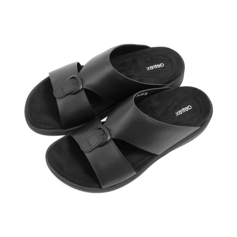 Aetrex Men's Hybrid Leather Sandals - Black