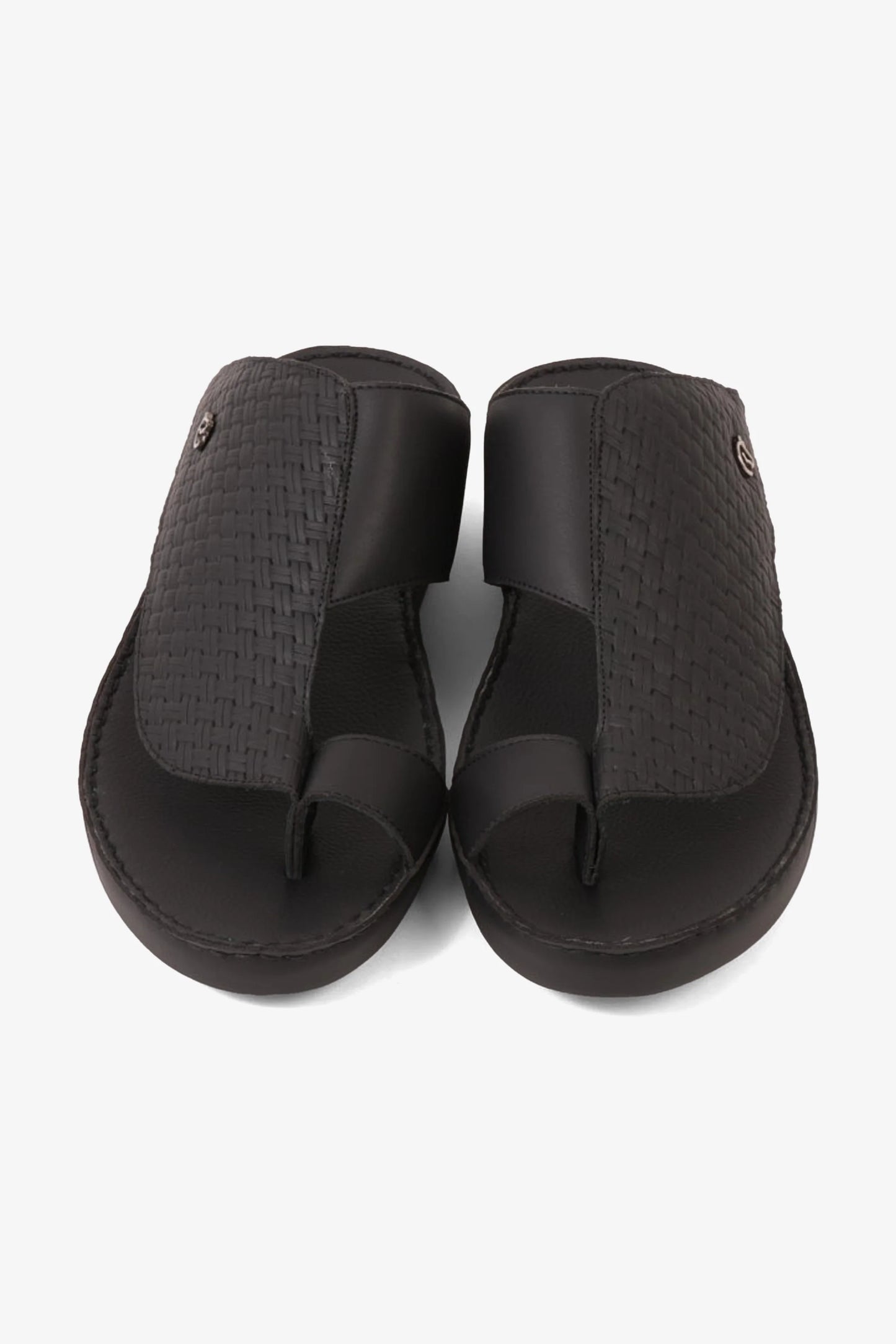 UOMO CAVALIER ELITE HANDCRAFTED LEATHER ARABIC SANDALS BLACK - Seventy7