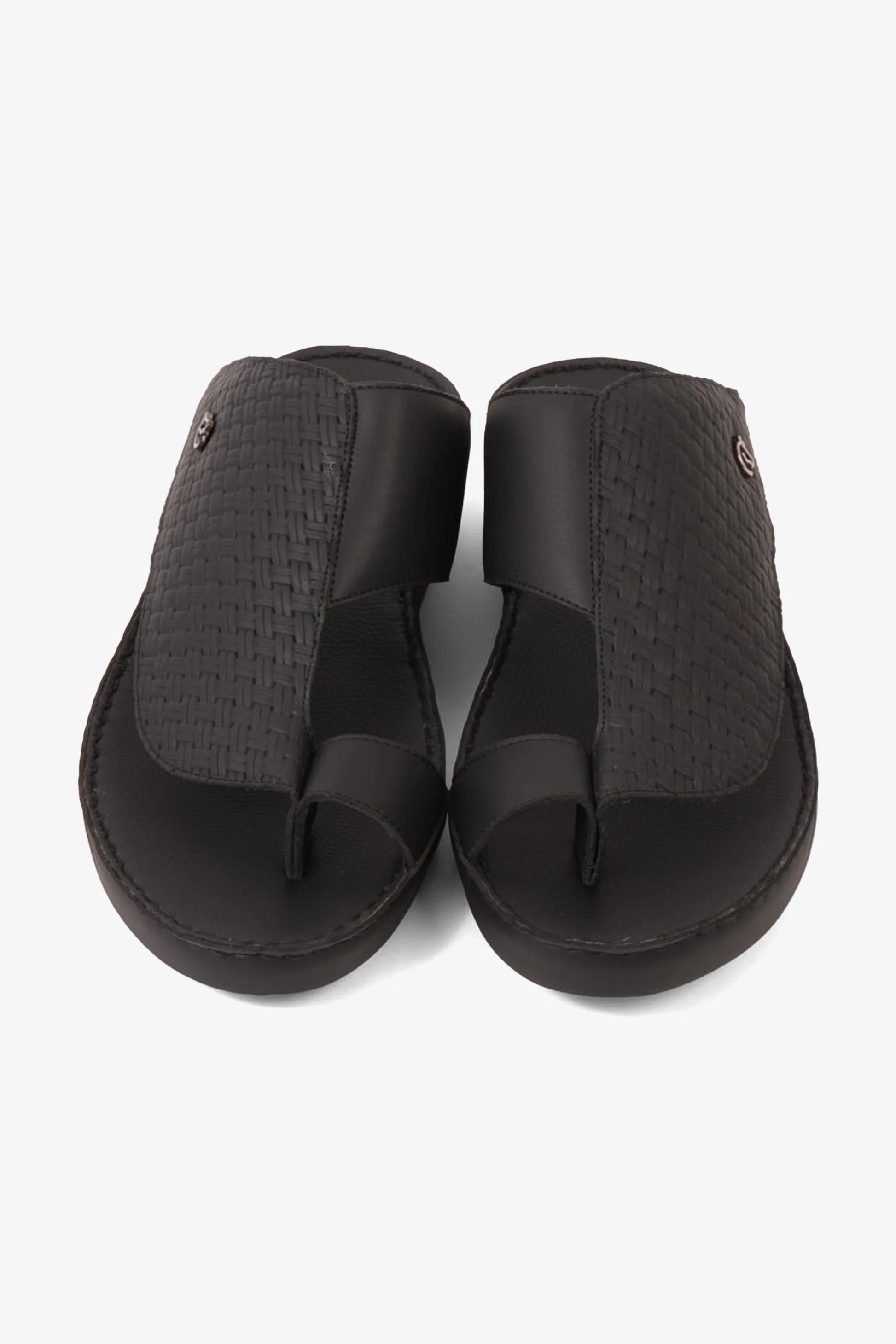 UOMO CAVALIER ELITE HANDCRAFTED LEATHER ARABIC SANDALS BLACK - Seventy7