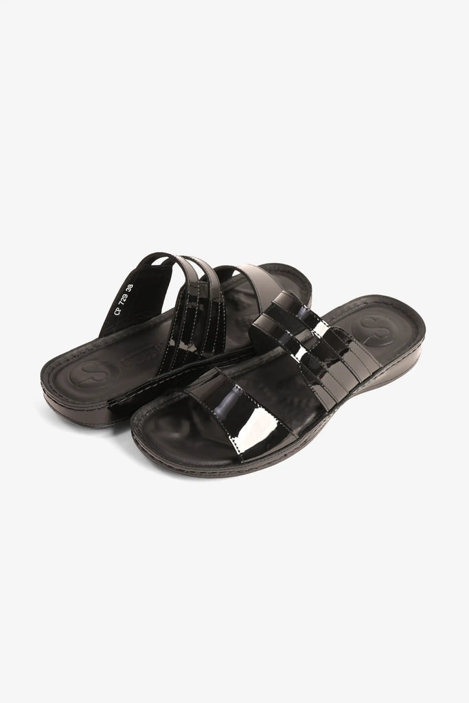 COMFORT PLUS LADIES SANDALS BLACK - CP729