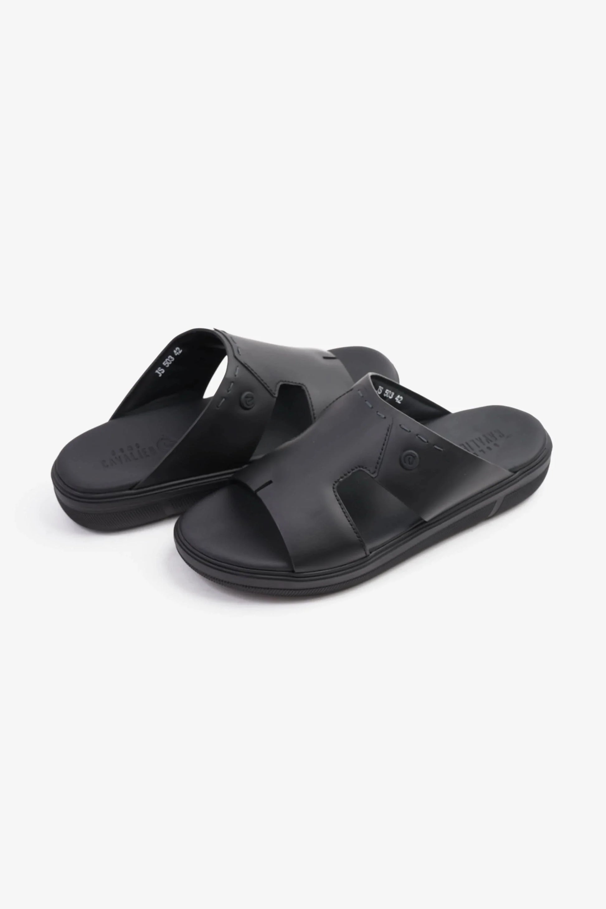 UOMO CAVALIER SLIP-ON DESIGN MEN SANDALS BLACK - Seventy7