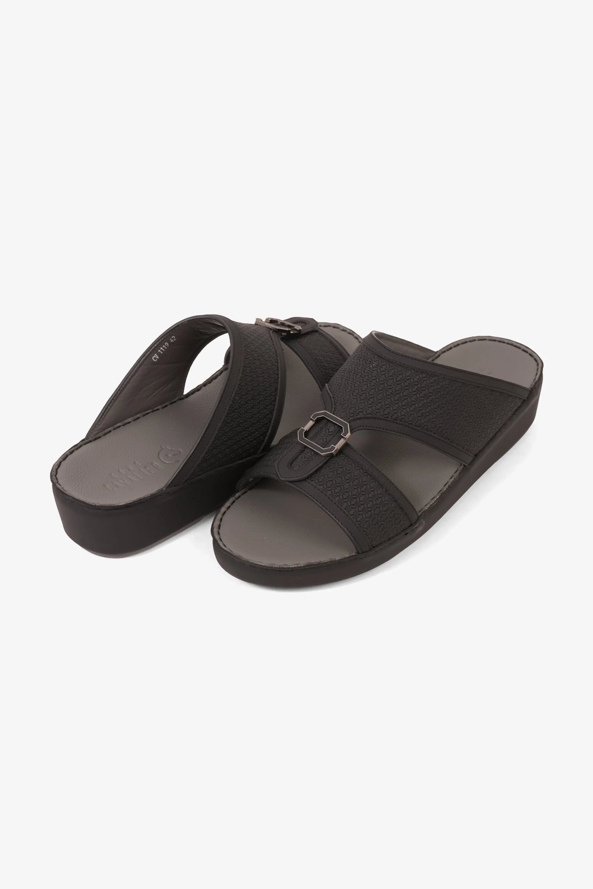 UOMO CAVALIER MEN'S PREMIUM ARABIC SANDALS BLACK - Seventy7