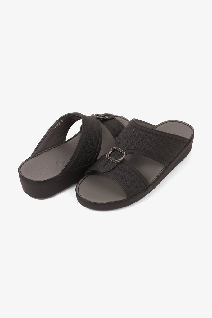 UOMO CAVALIER MEN'S PREMIUM ARABIC SANDALS BLACK - Seventy7