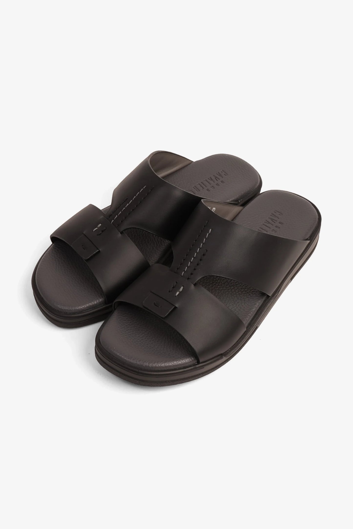 UOMO CAVALIER MEN'S LEATHER SANDALS COMFORT REDEFINED BLACK - Seventy7
