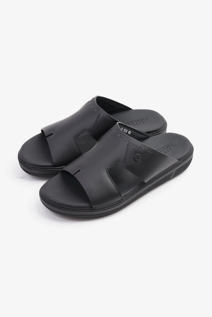 UOMO CAVALIER SLIP-ON DESIGN MEN SANDALS BLACK - Seventy7
