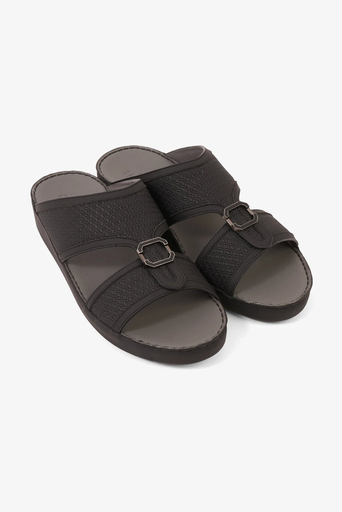 UOMO CAVALIER MEN'S PREMIUM ARABIC SANDALS BLACK - Seventy7