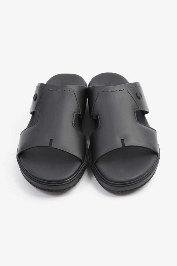 UOMO CAVALIER SLIP-ON DESIGN MEN SANDALS BLACK - Seventy7
