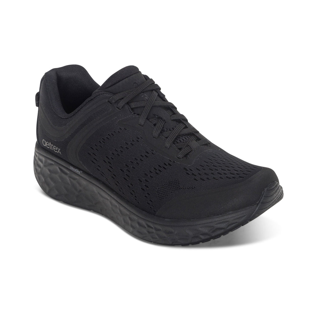 AETREX CHASE ARCH SUPPORT SNEAKERS BLACK/BLACK - Sole Therapy