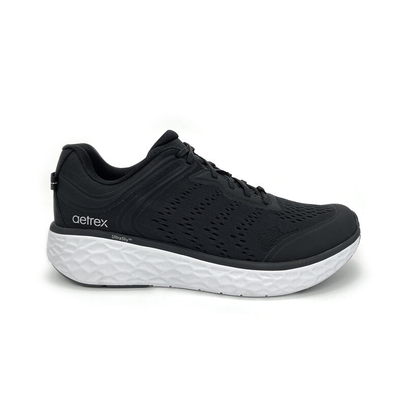AETREX CHASE ARCH SUPPORT SNEAKERS BLACK/WHITE - Sole Therapy
