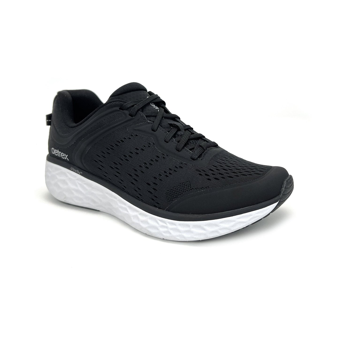 AETREX CHASE ARCH SUPPORT SNEAKERS BLACK/WHITE - Sole Therapy