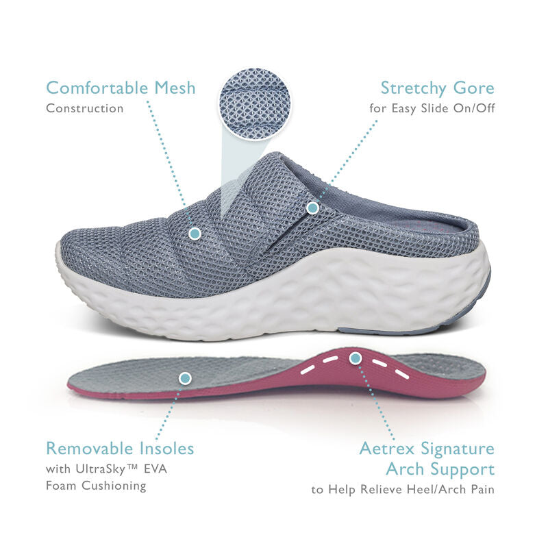 AETREX HARLEY CLOG SHOES TAUPE - Sole Therapy