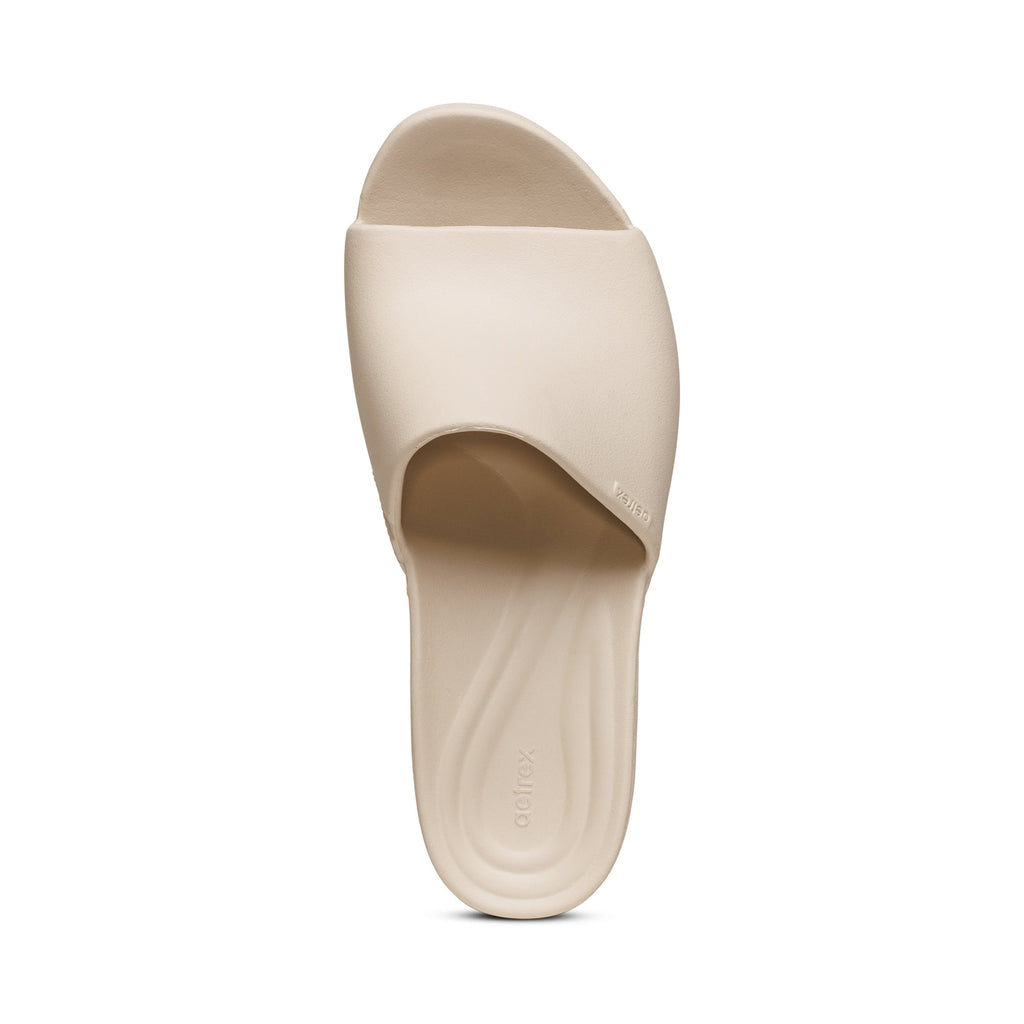 AETREX LADIES JAMIE WEDGE SANDALS  IVORY - Sole Therapy
