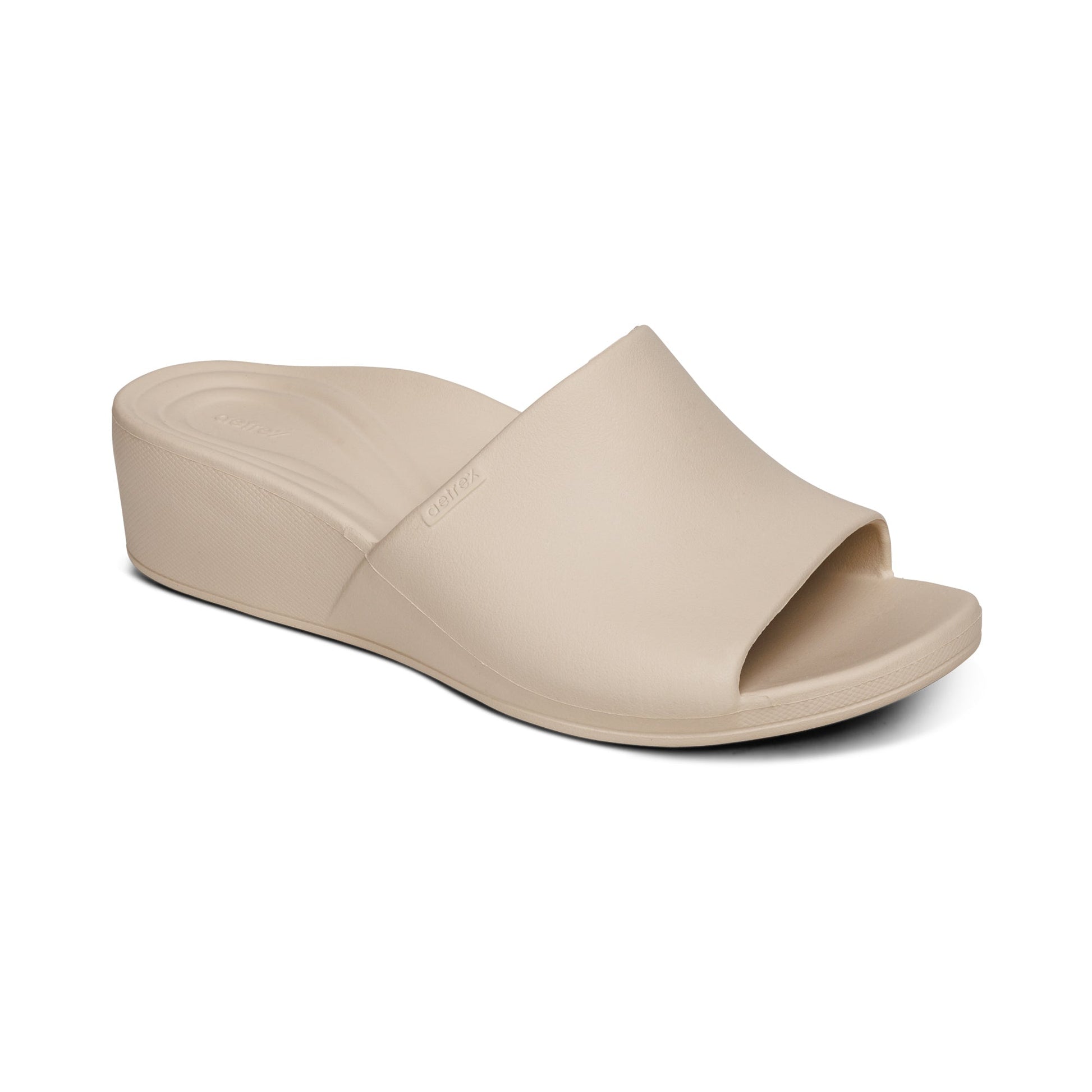 AETREX LADIES JAMIE WEDGE SANDALS  IVORY - Sole Therapy