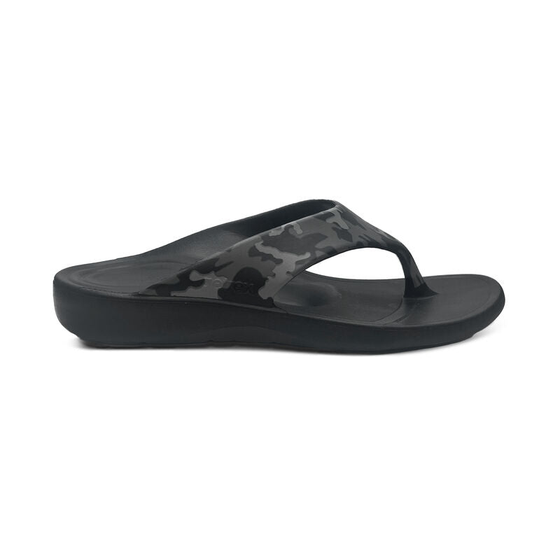 Aetrex Maui Flips Men Charcoal Camo - Sole Therapy