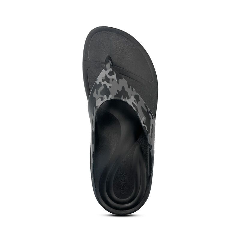 Aetrex Maui Flips Men Charcoal Camo - Sole Therapy