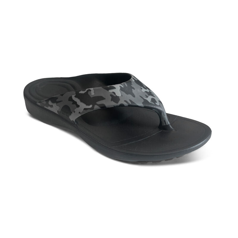 Aetrex Maui Flips Men Charcoal Camo - Sole Therapy
