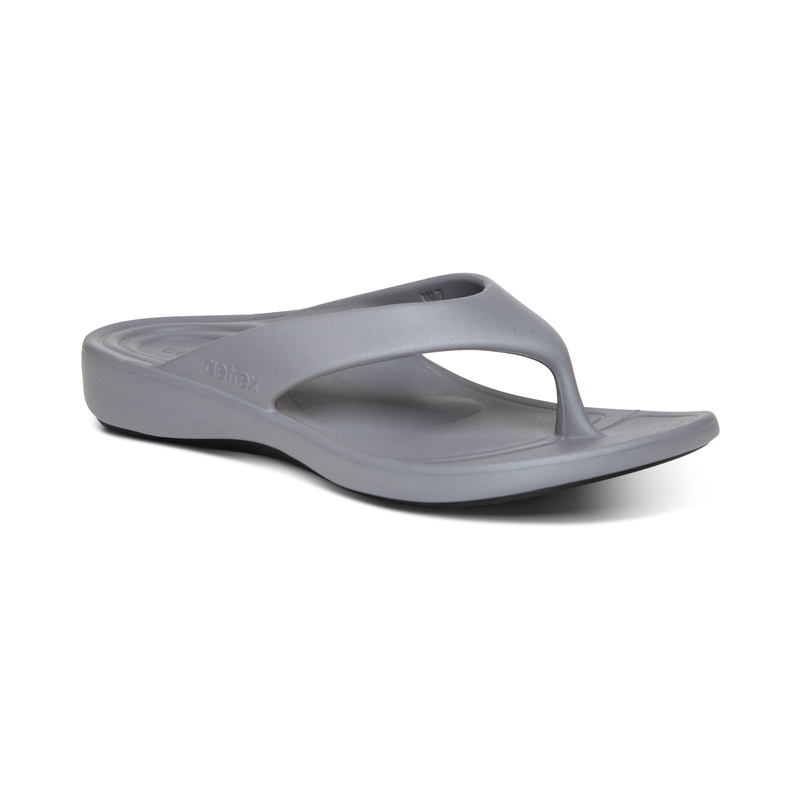 Aetrex Maui Flips Women - Grey - Sole Therapy