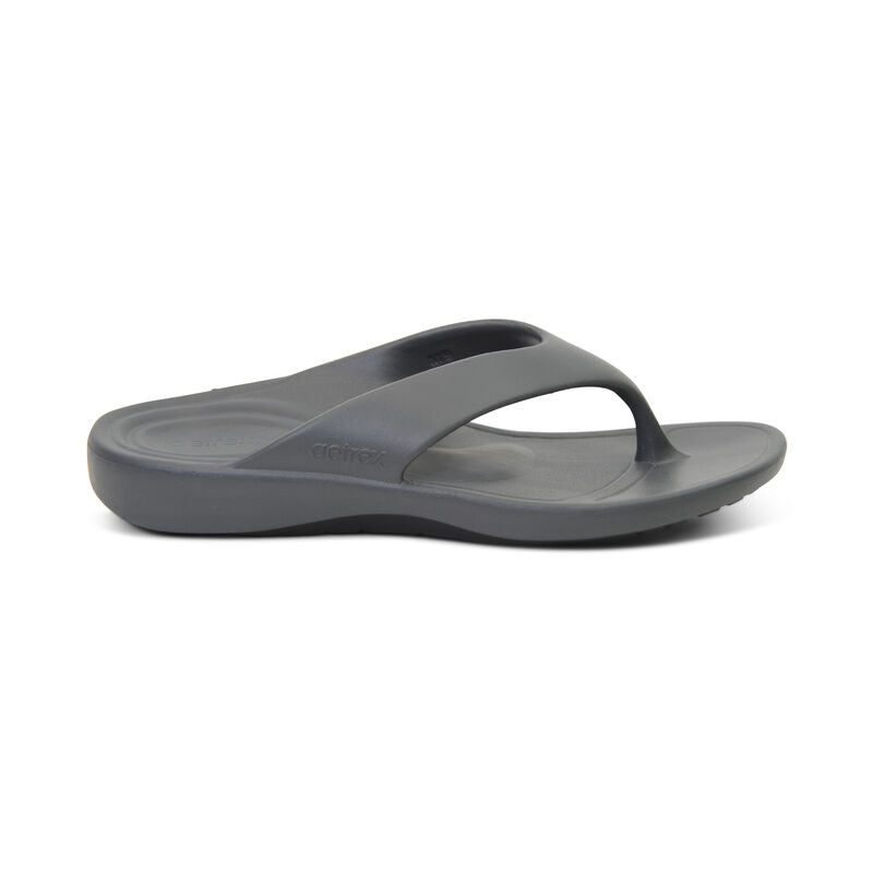 Aetrex Maui Orthotic Flips Men Charcoal - Sole Therapy