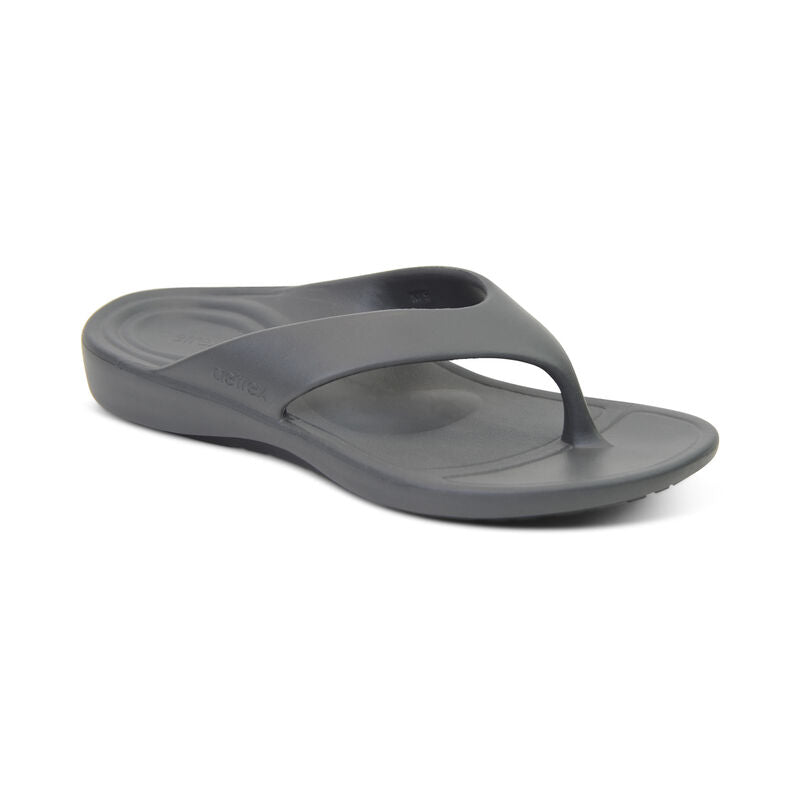 Aetrex Maui Orthotic Flips Men Charcoal - Sole Therapy