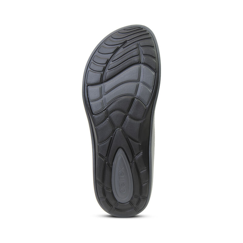 Aetrex Maui Orthotic Flips Men Charcoal - Sole Therapy