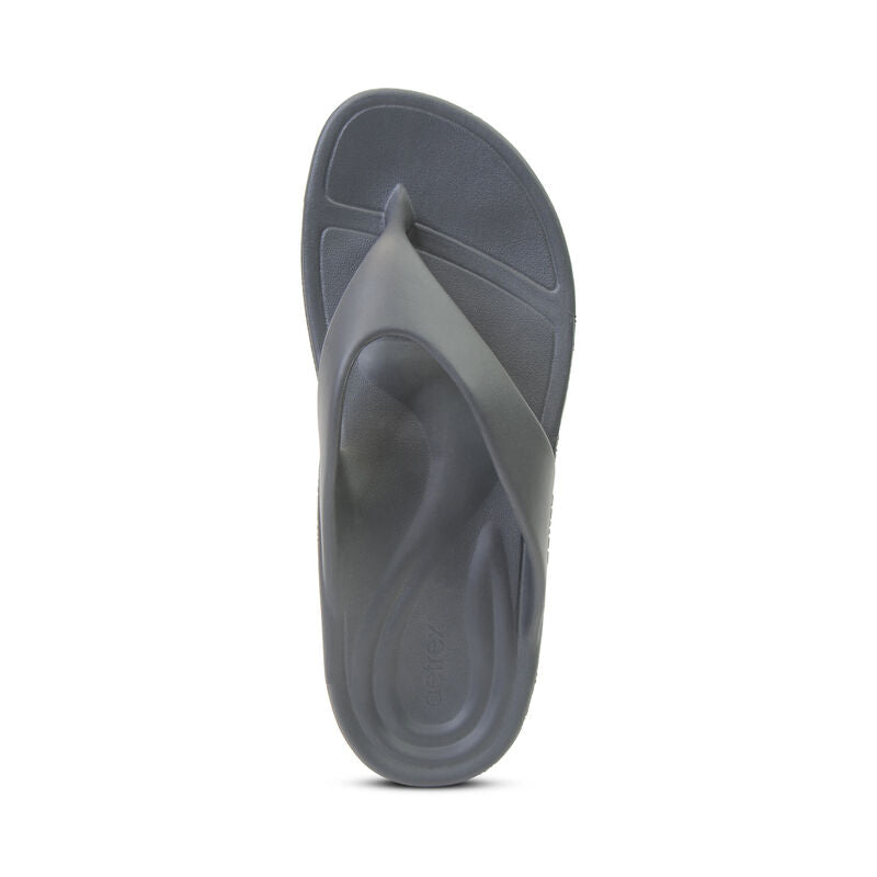 Aetrex Maui Orthotic Flips Men Charcoal - Sole Therapy