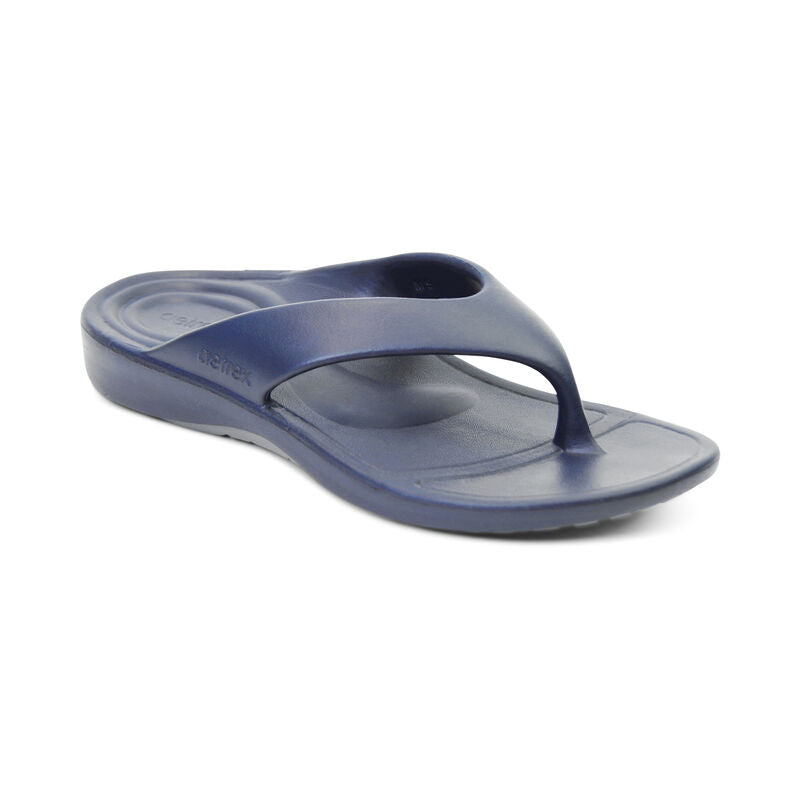 Aetrex Maui Orthotic Flips Men Navy - Sole Therapy