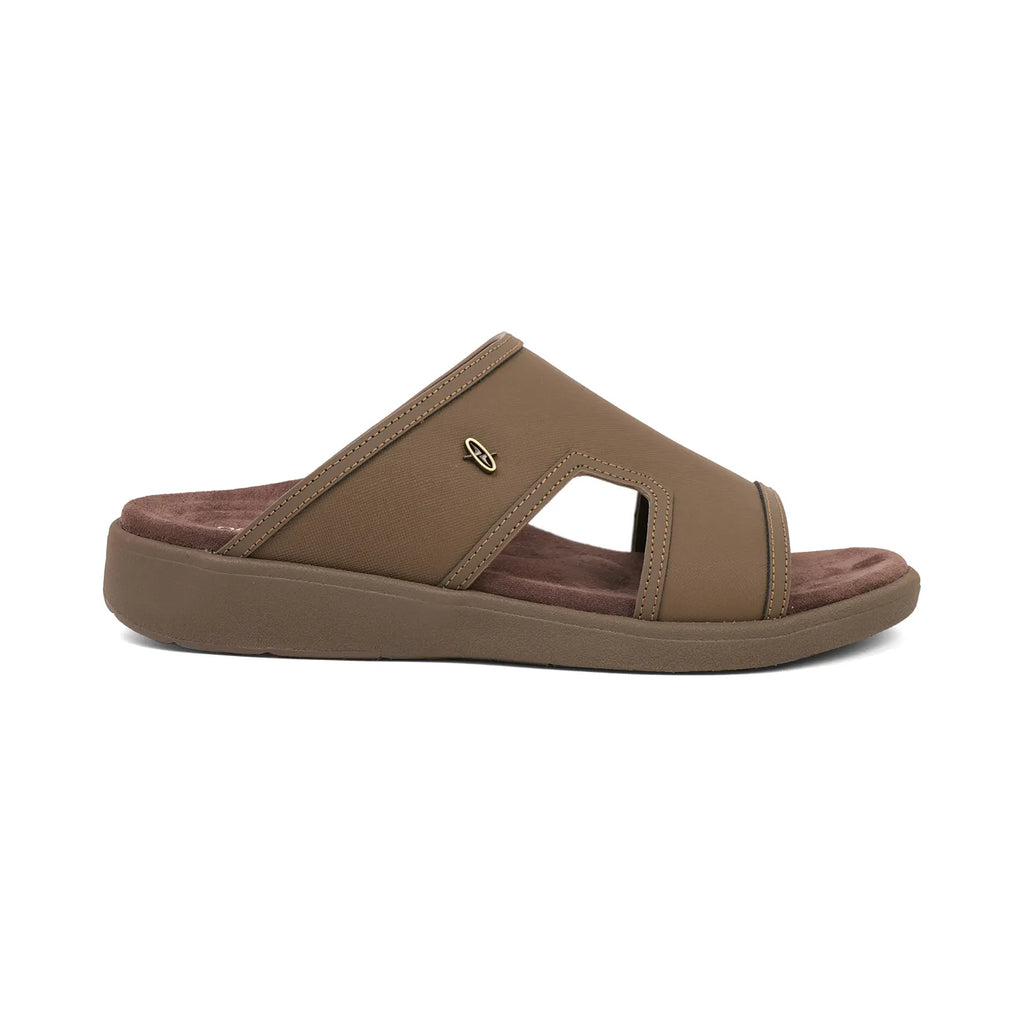 Aetrex Men's Suede Foot Bed Leather Sandals Truffle - Sole Therapy