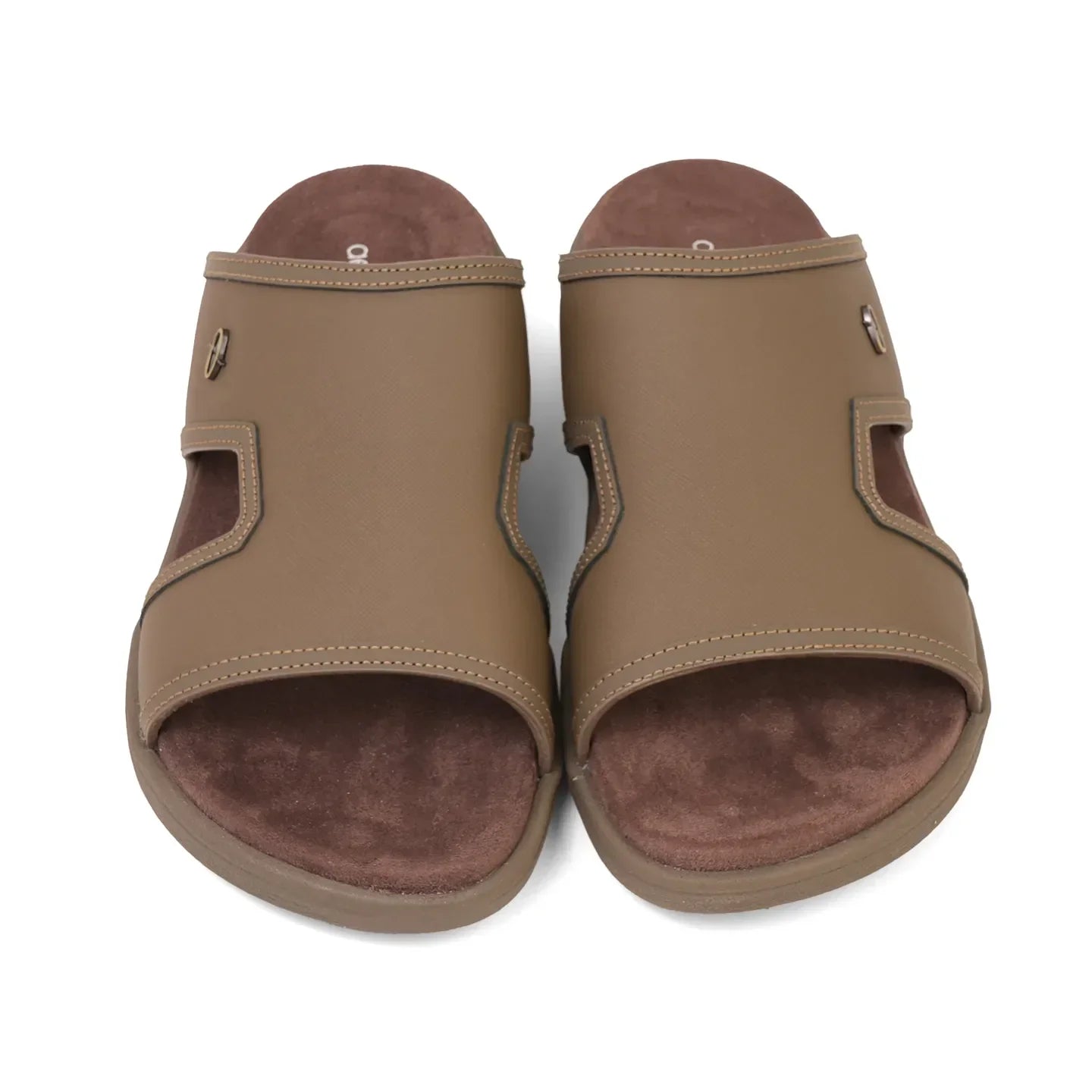 Aetrex Men's Suede Foot Bed Leather Sandals Truffle - Sole Therapy