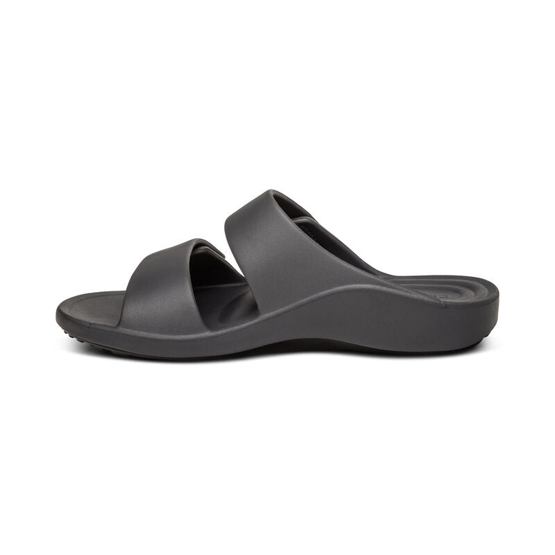 Aetrex Milos Orthotic Slides Men Charcoal - Sole Therapy