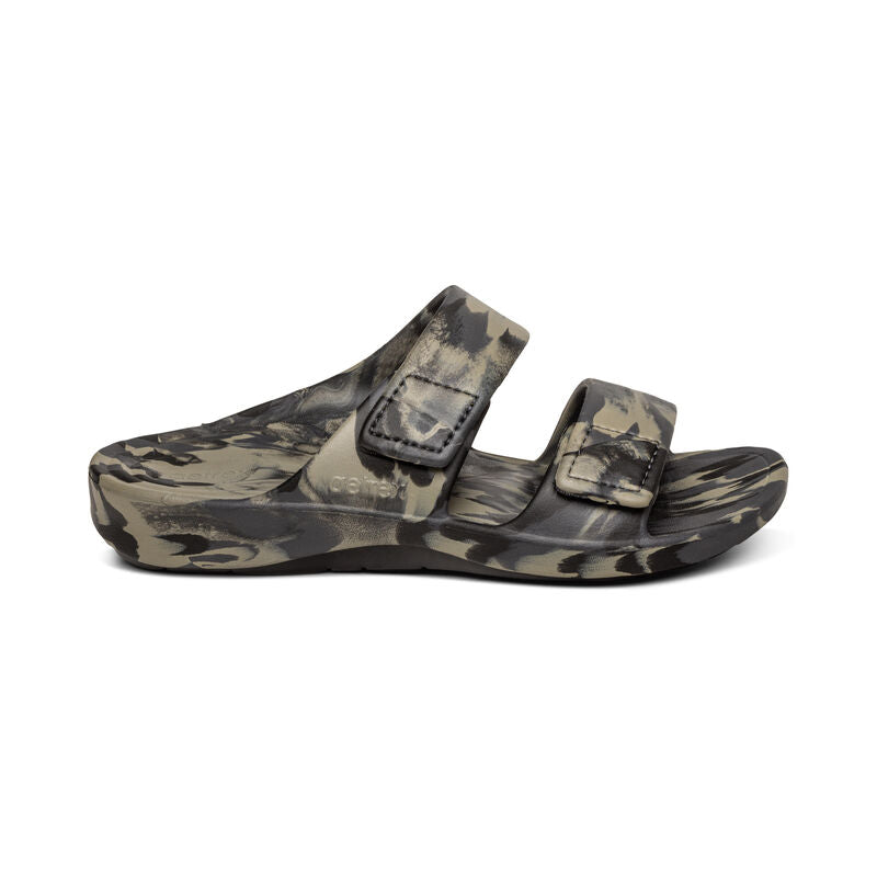 Aetrex Milos Orthotic Slides Men Green Camo - Sole Therapy
