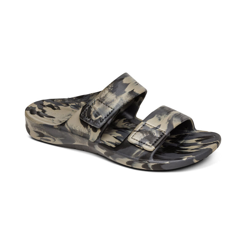 Aetrex Milos Orthotic Slides Men Green Camo - Sole Therapy