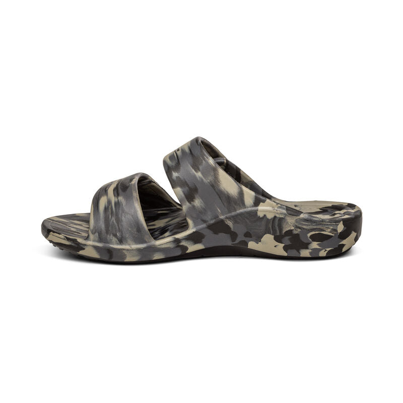 Aetrex Milos Orthotic Slides Men Green Camo - Sole Therapy
