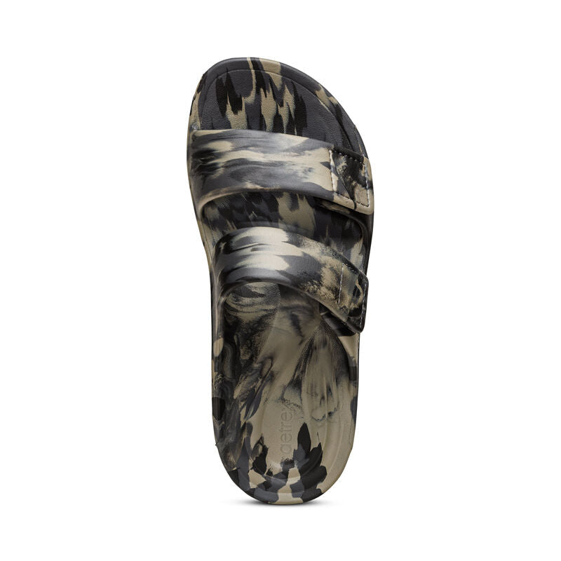 Aetrex Milos Orthotic Slides Men Green Camo - Sole Therapy
