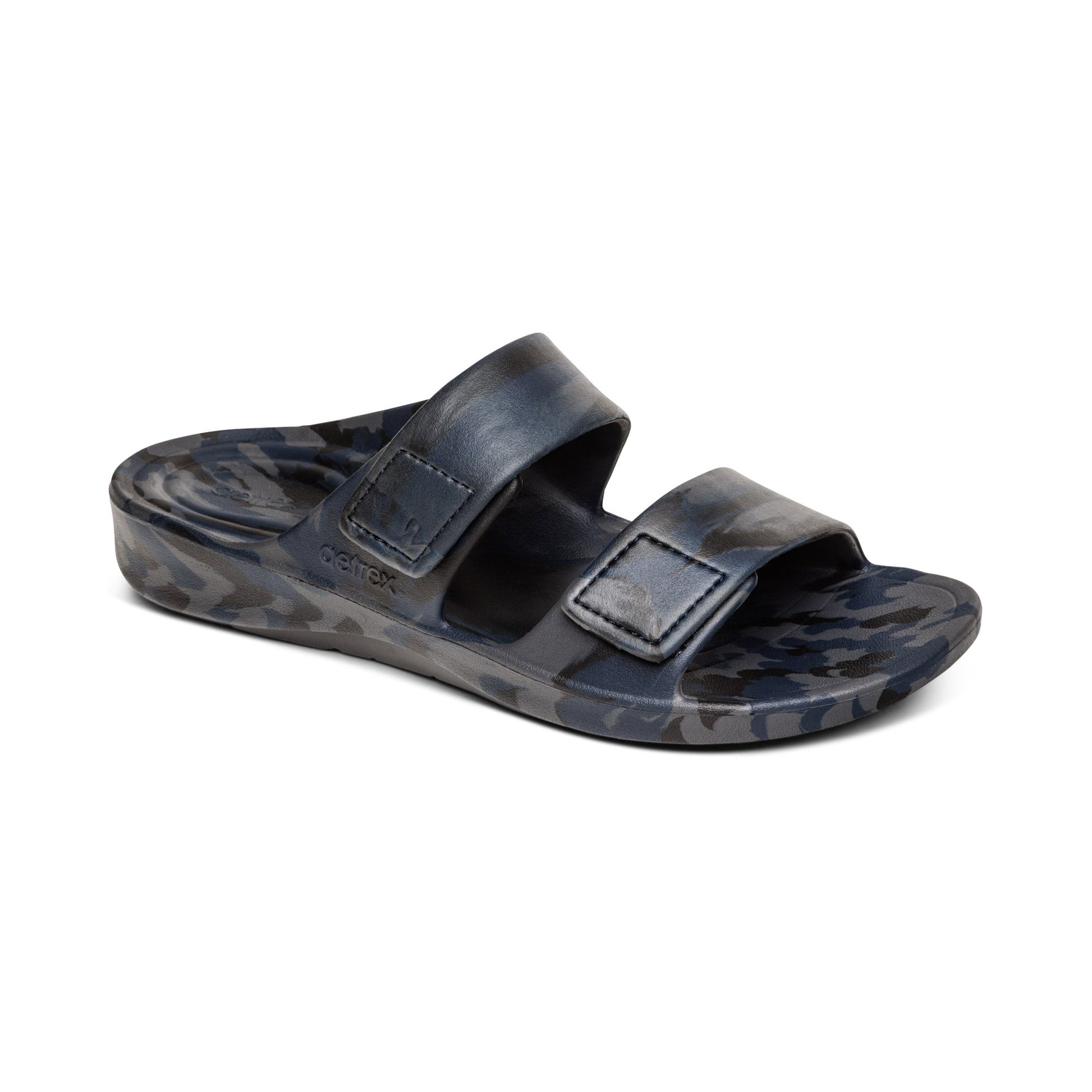 Aetrex Milos Orthotics Slides Men Navy Camo - Sole Therapy