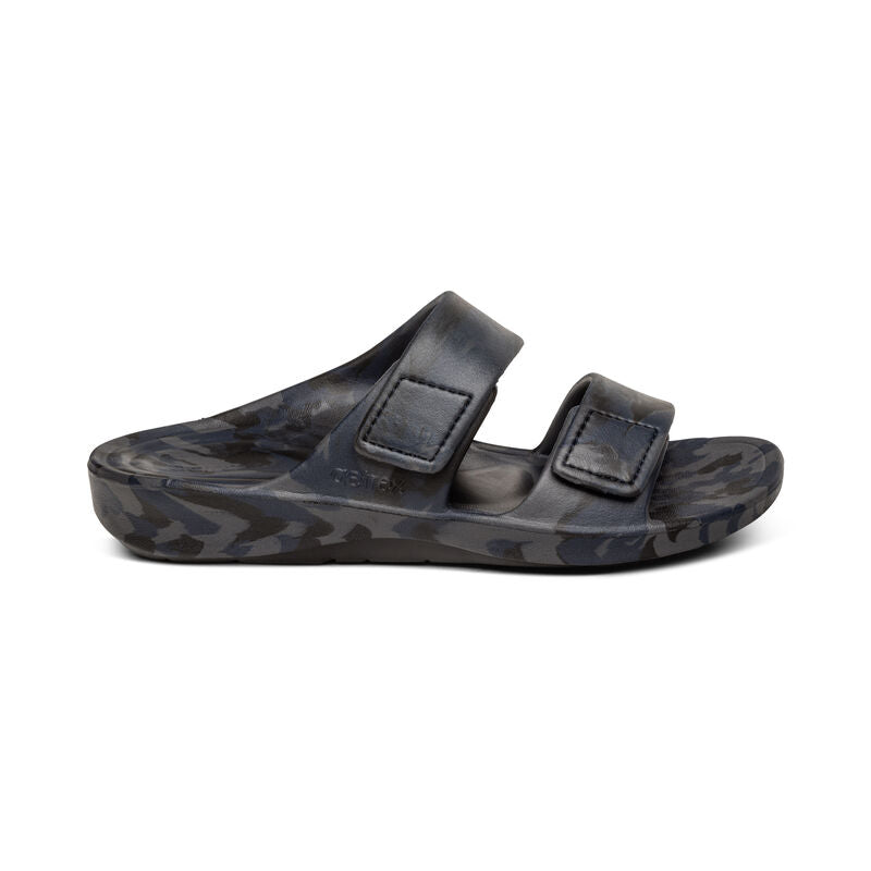 Aetrex Milos Orthotics Slides Men Navy Camo - Sole Therapy