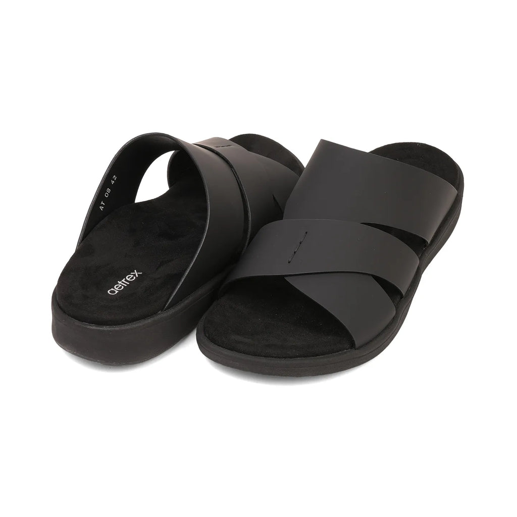Aetrex Premium Comfort Foot Bed Arabic Sandals Black - Sole Therapy