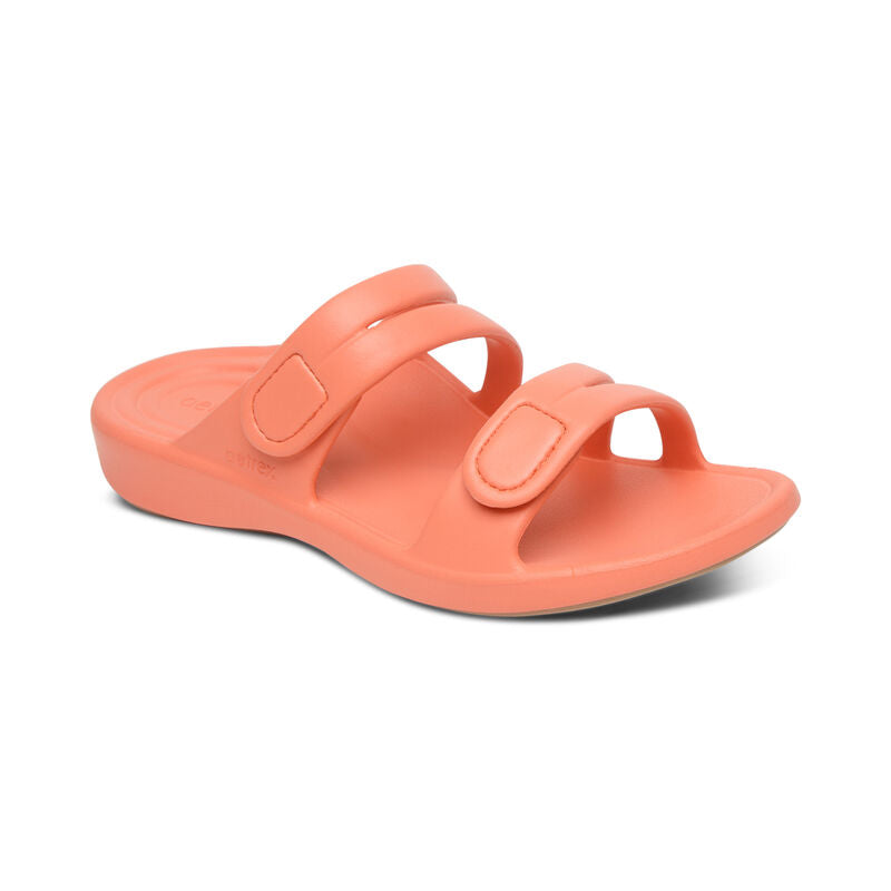 Janey Sport Slides Coral - Sole Therapy