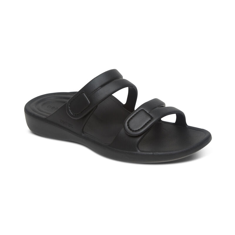 Janey Sport Women Slides Black - Sole Therapy