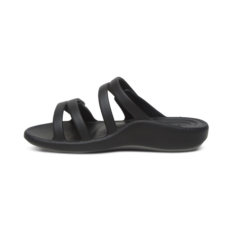 Janey Sport Women Slides Black - Sole Therapy